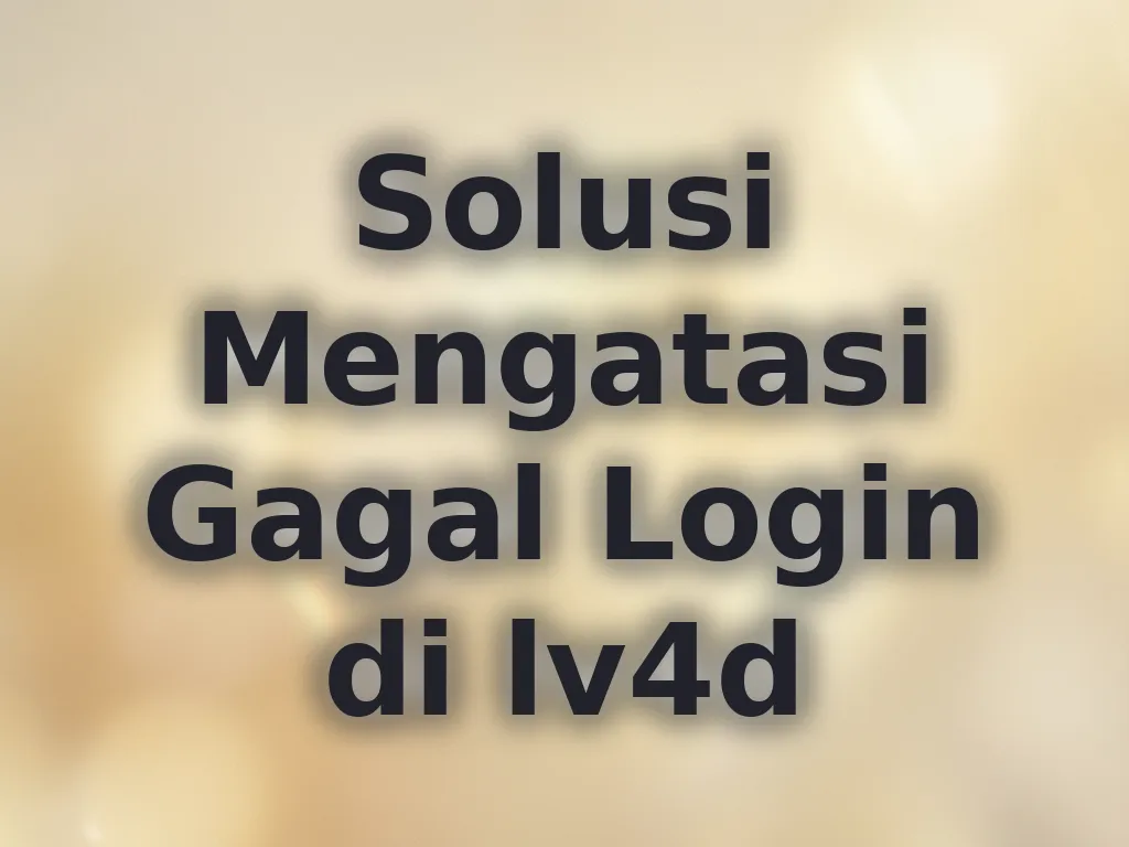 Solusi Mengatasi Gagal Login di lv4d